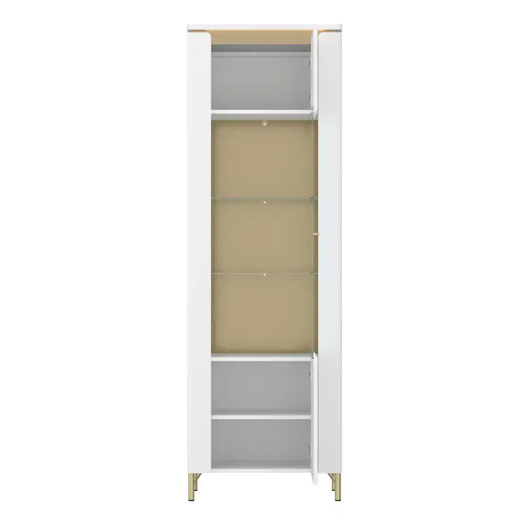 Lazio Vitrin 1 Door in Alpine White/White Gloss - Price Crash Furniture