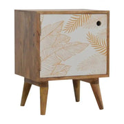 Leaf Screen - Printed Door Front Bedside With Cut - Out Slot - Price Crash Furniture