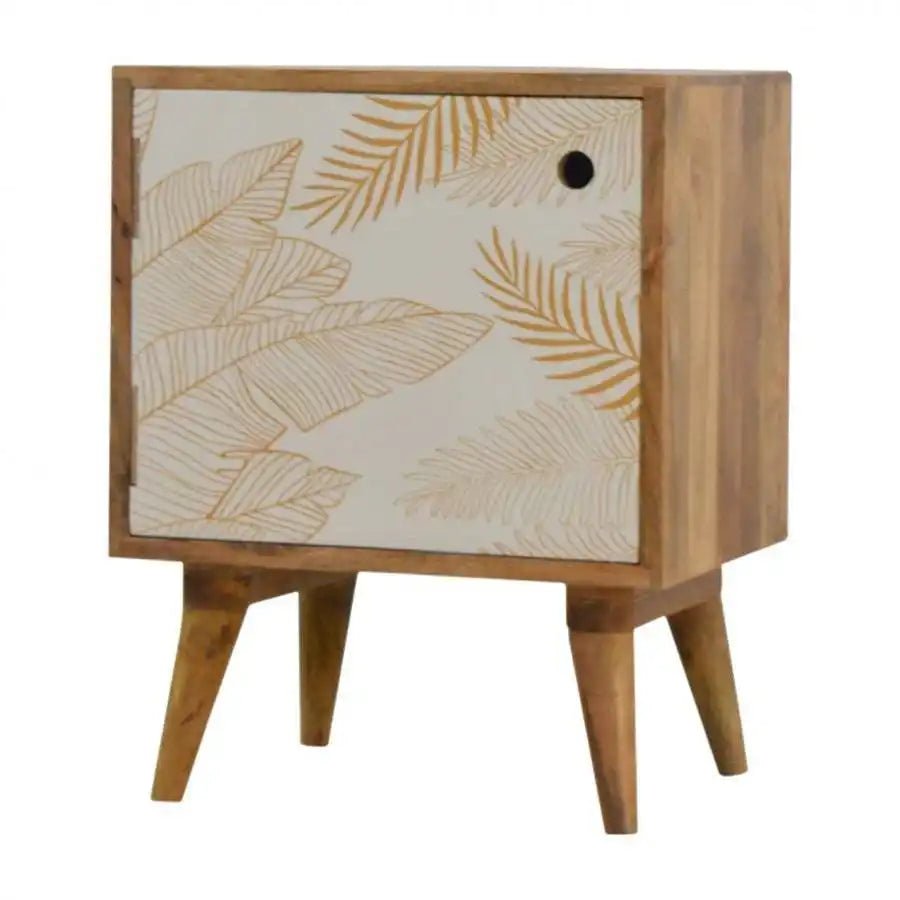 Leaf Screen - Printed Door Front Bedside With Cut - Out Slot - Price Crash Furniture