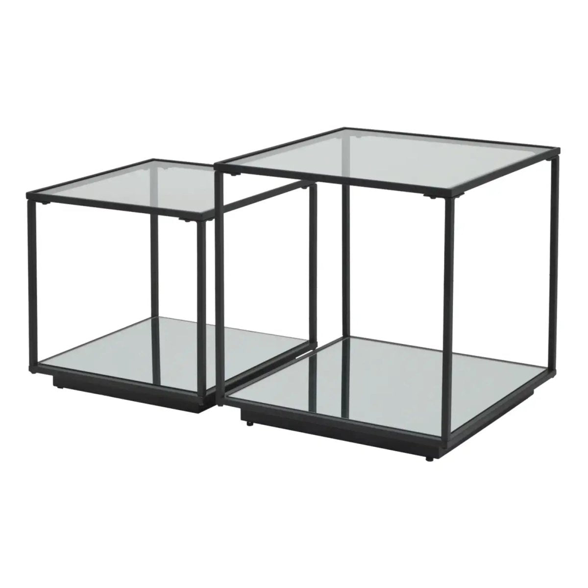 Lennox Black Framed Set Of 2 Side Tables - Price Crash Furniture