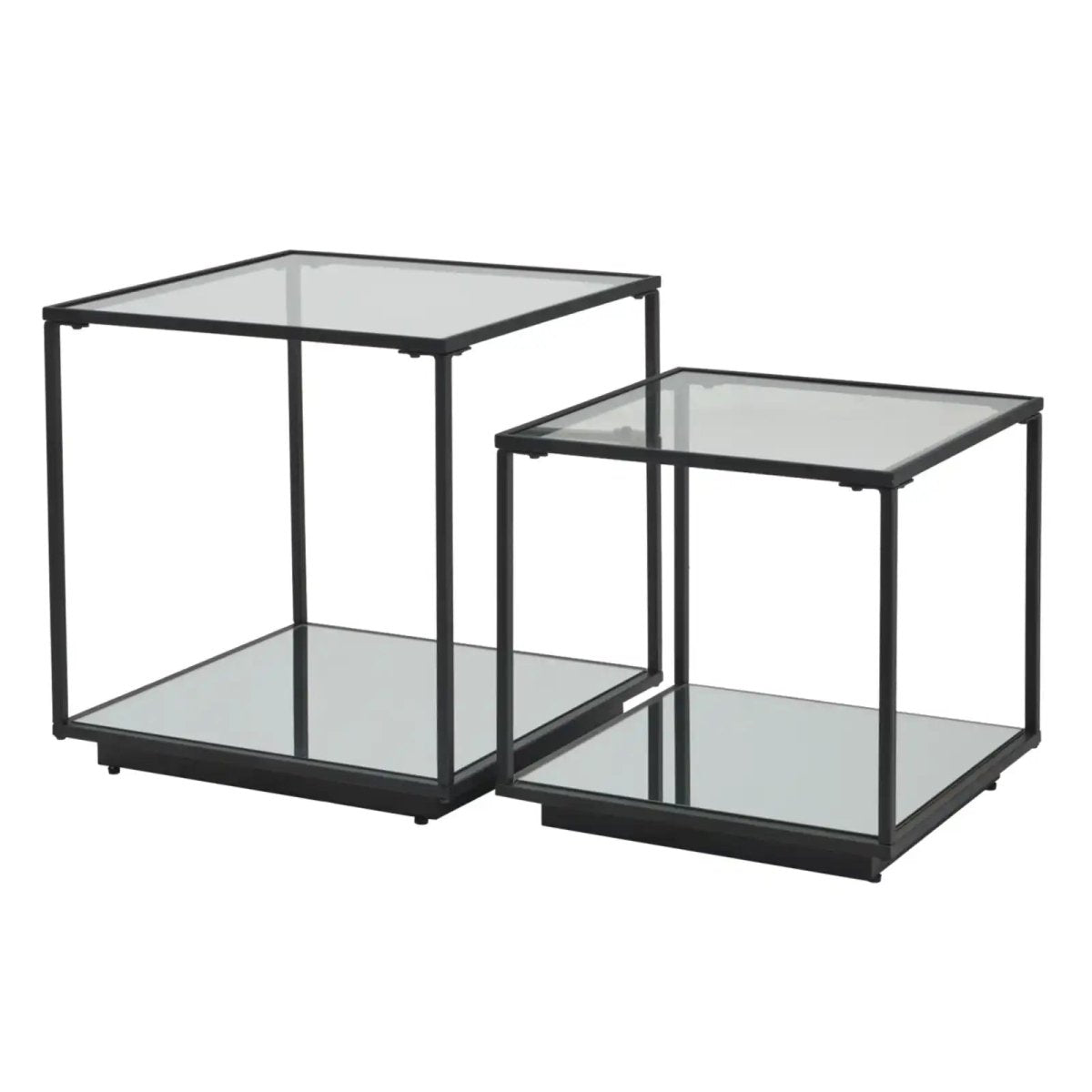 Lennox Black Framed Set Of 2 Side Tables - Price Crash Furniture