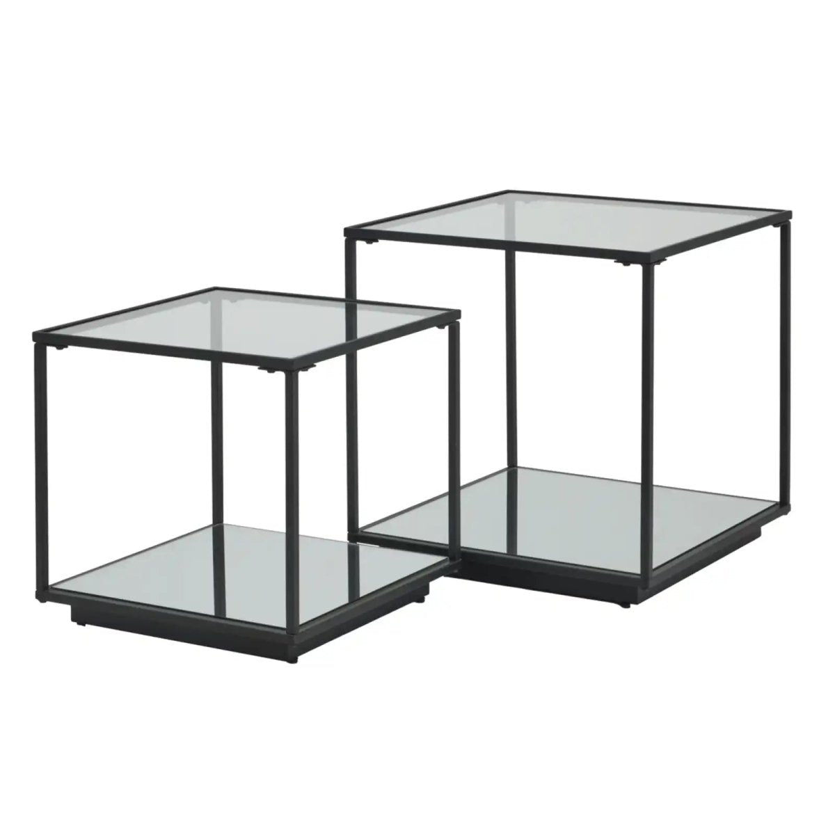 Lennox Black Framed Set Of 2 Side Tables - Price Crash Furniture