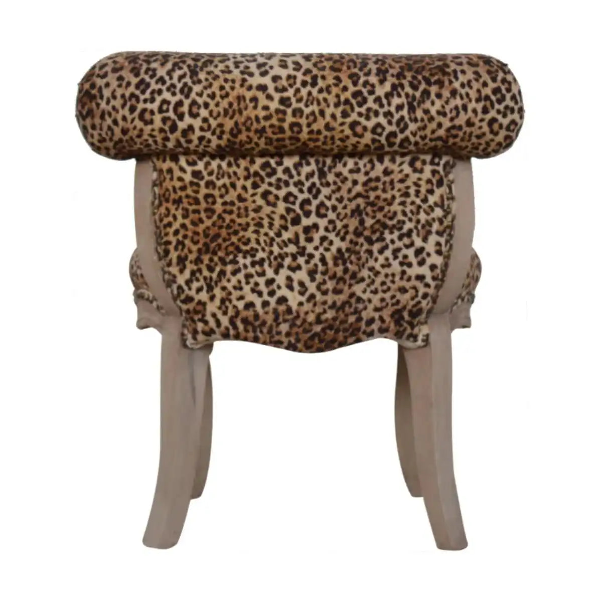 Leopard Print Studded Chair With Cabriole Legs - Price Crash Furniture