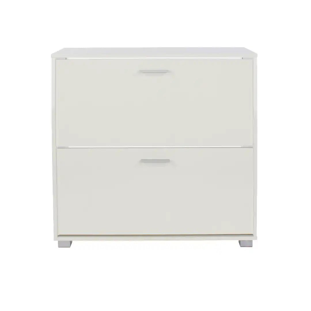 Lido - White high gloss 2 door shoe cabinet - Price Crash Furniture