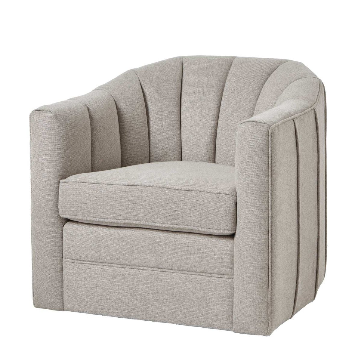 Lily Swivel Chair In Oatmeal Twill - Price Crash Furniture