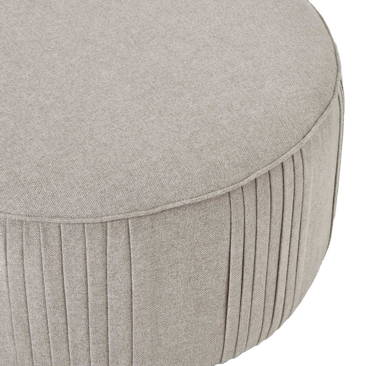 Lily Swivel Ottoman In Oatmeal Twill - Price Crash Furniture