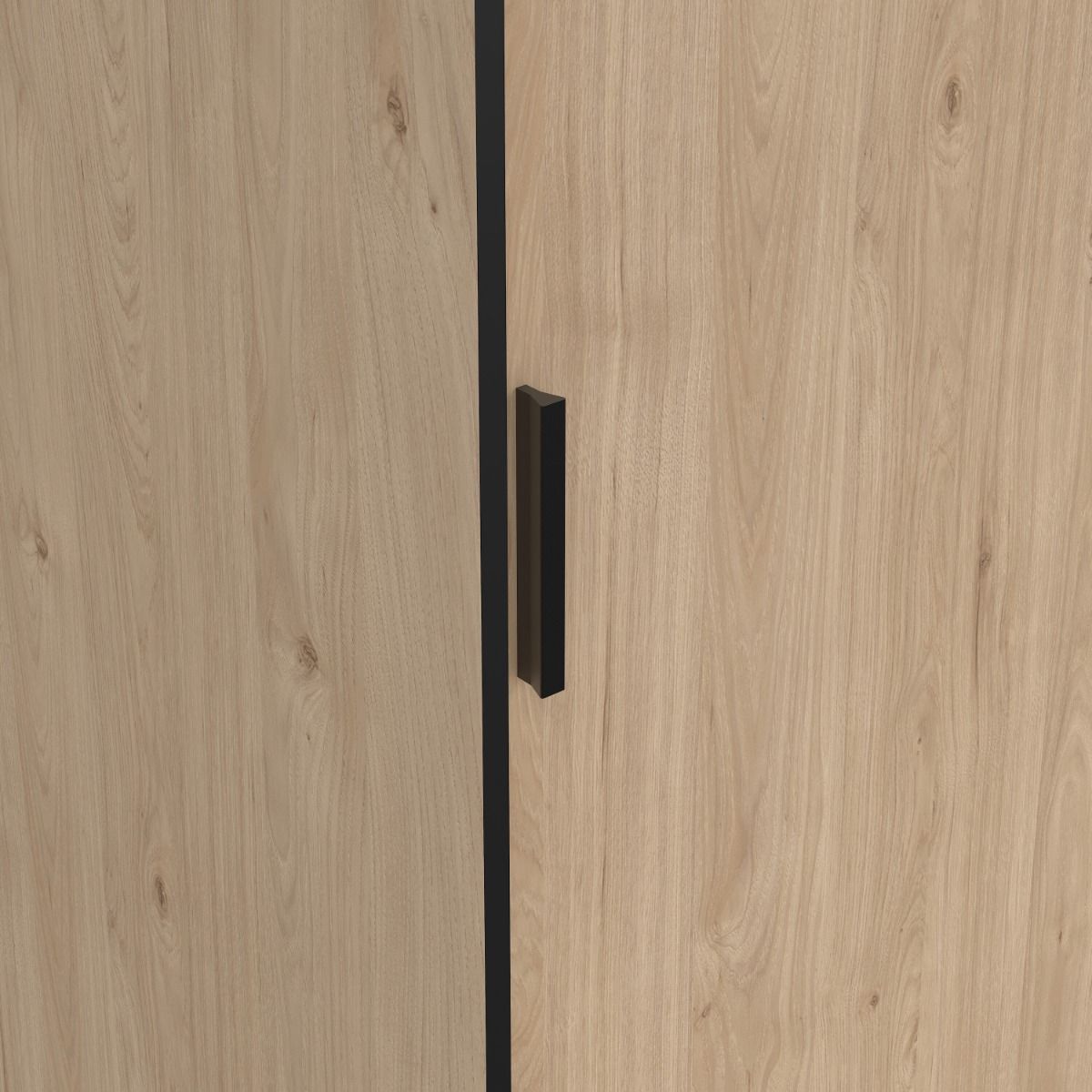 Line Mirrored Wardrobe With 3 Sliding Doors In Jackson Hickory Oak - Price Crash Furniture