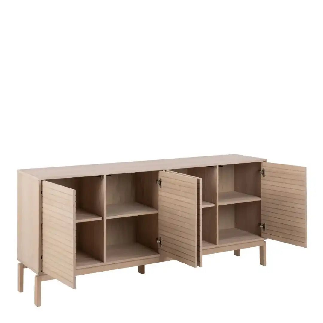 Linley 4 Door Sideboard in White Oak - Price Crash Furniture
