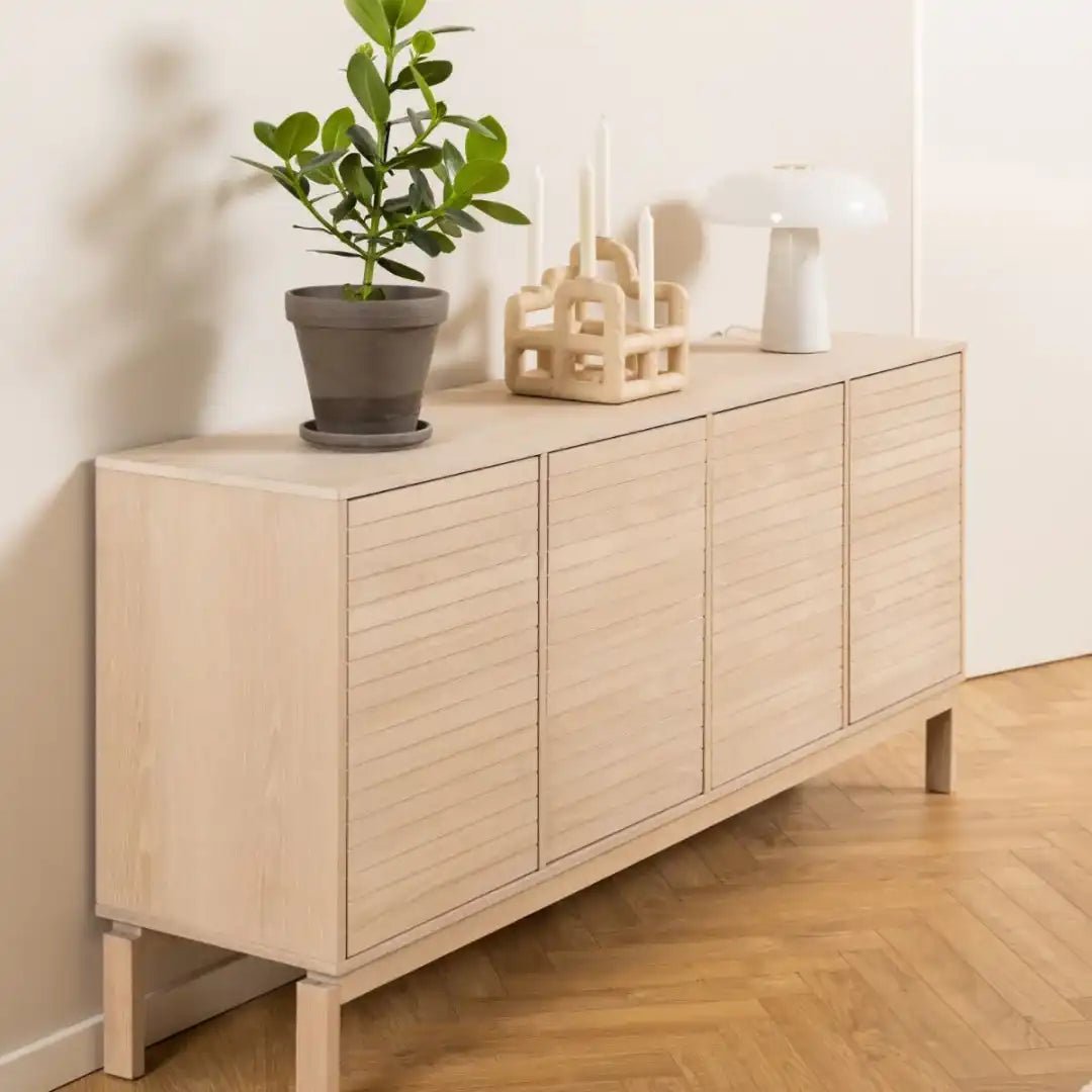 Linley 4 Door Sideboard in White Oak - Price Crash Furniture