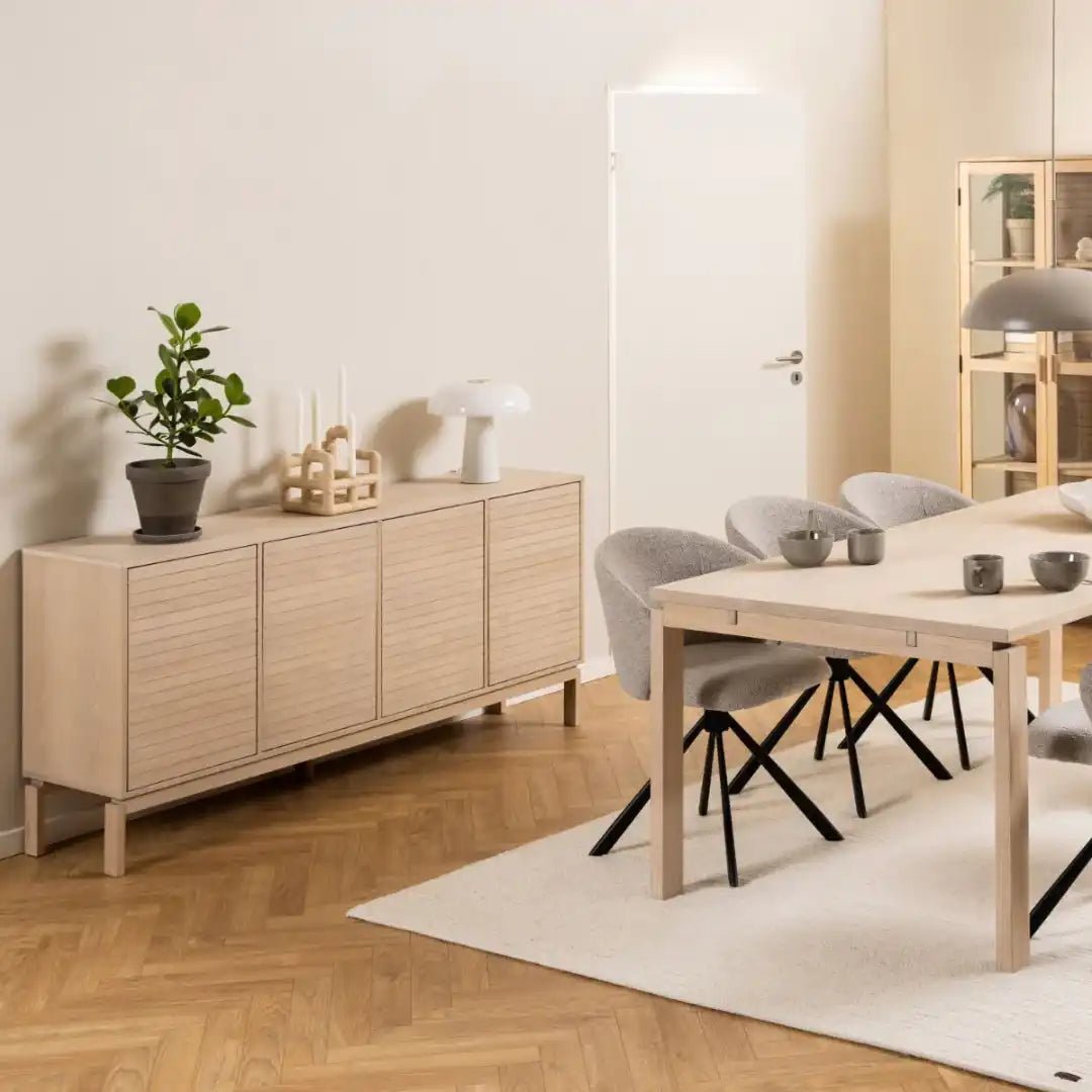 Linley 4 Door Sideboard in White Oak - Price Crash Furniture