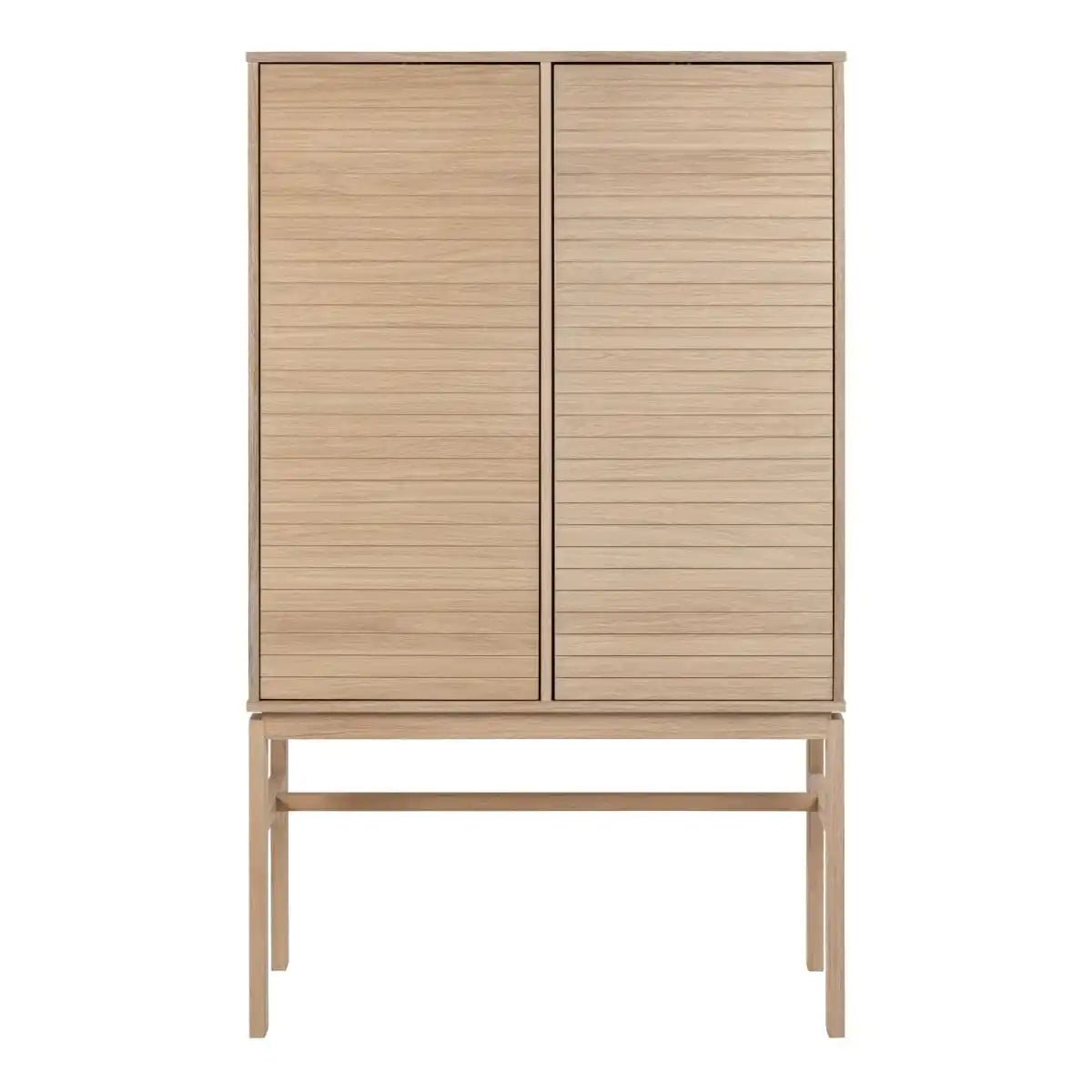 Linley Cabinet With 2 Doors And 4 Shelves In White Oak - Price Crash Furniture
