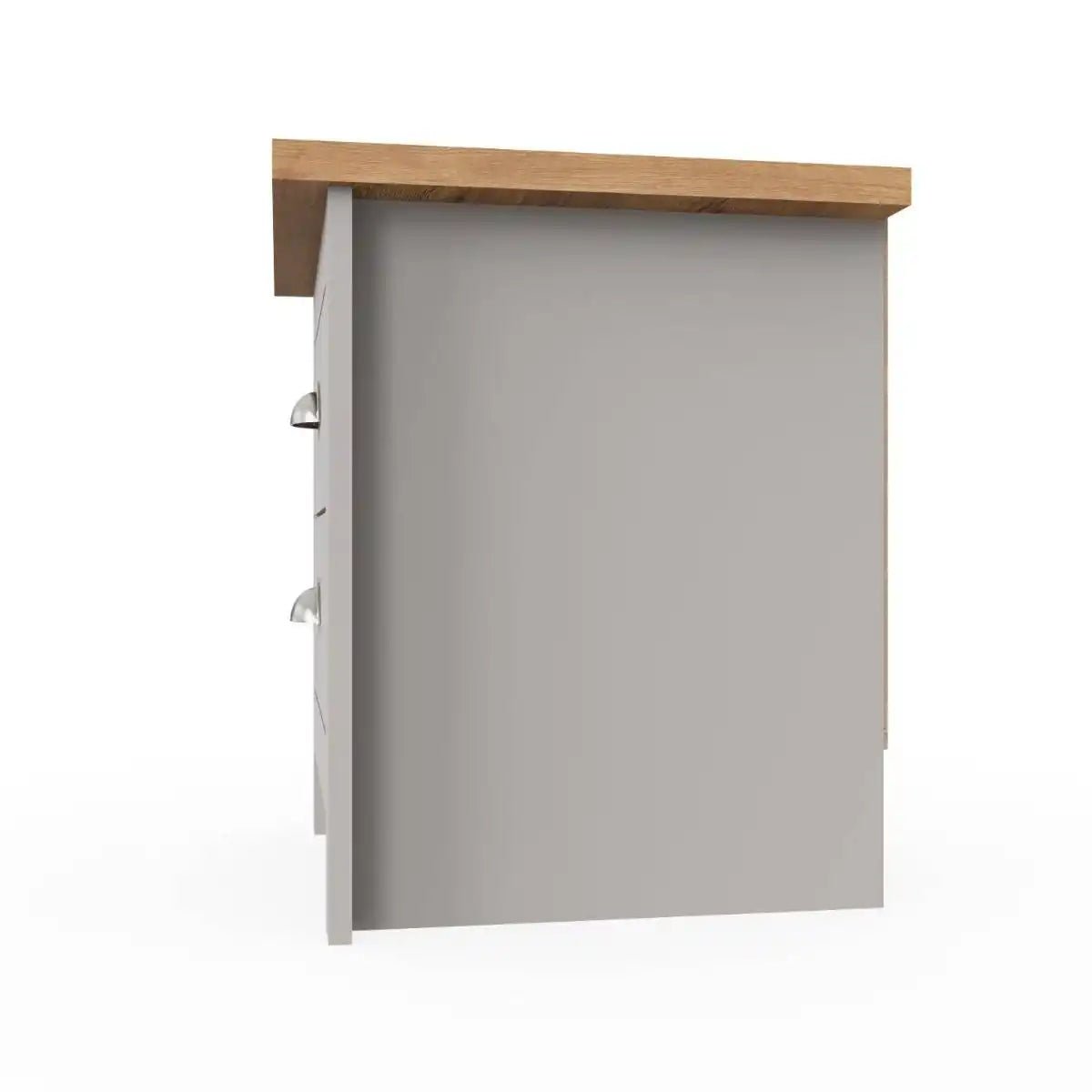 Lisbon 2 drawer bedside table / lamp table by TAD in Grey - Price Crash Furniture
