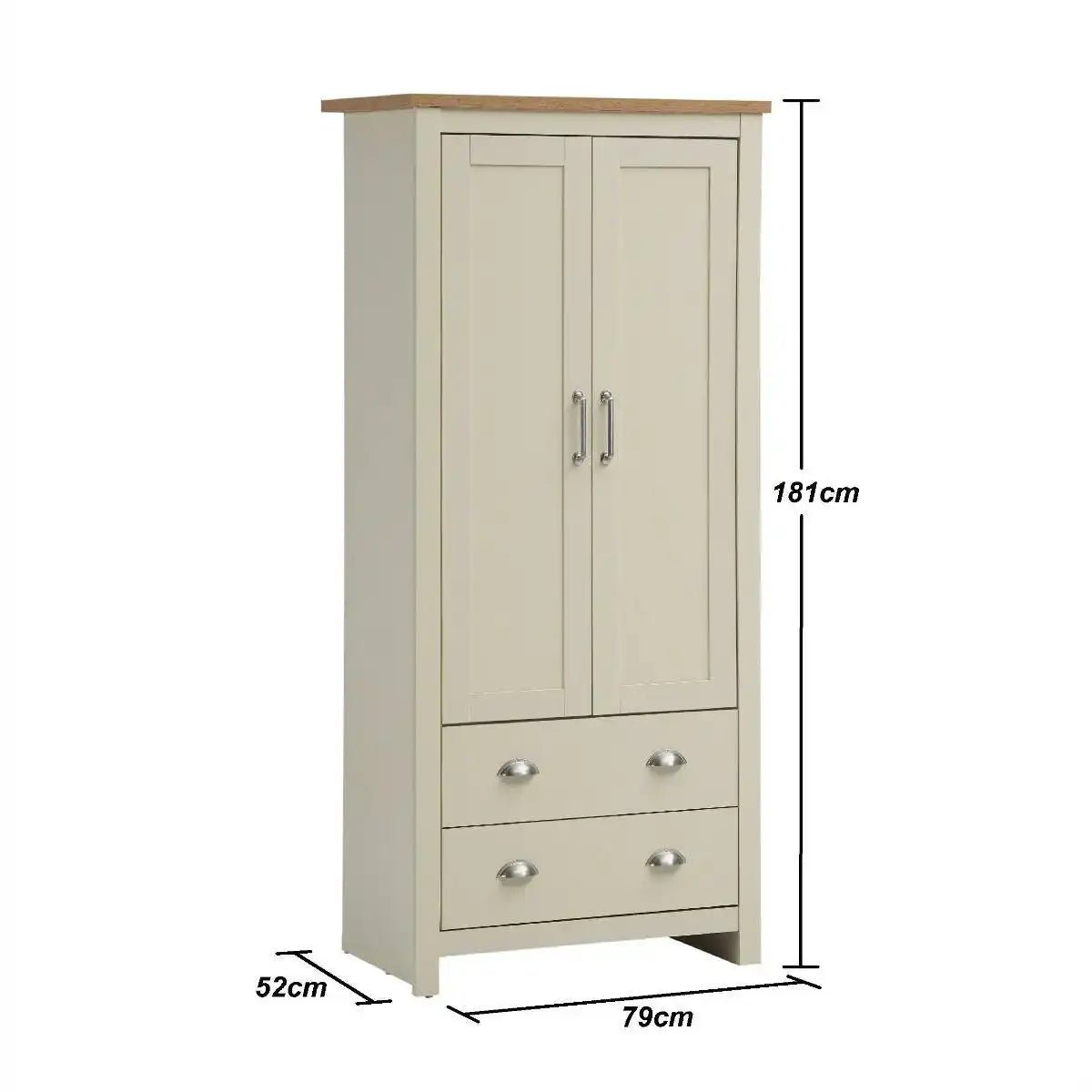 Lisbon 2 Piece Bedroom Set: 2 door wardrobe + 1 drawer bedside table - Price Crash Furniture
