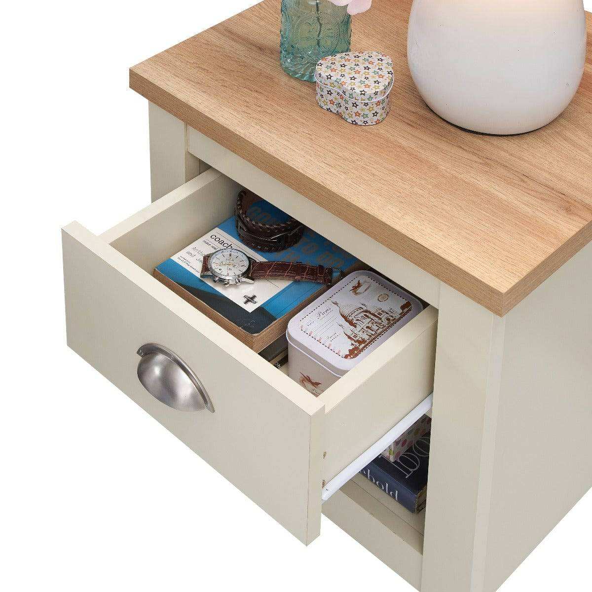 Lisbon 2 Piece Bedroom Set: 2 door wardrobe + 1 drawer bedside table - Price Crash Furniture