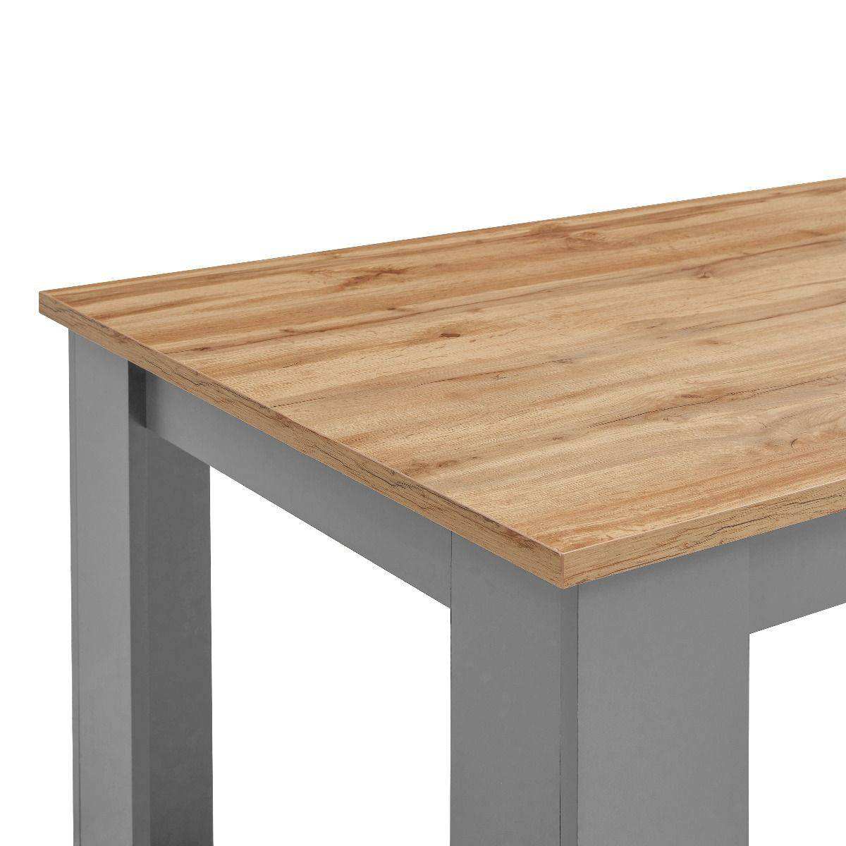 Lisbon 3 piece grey dining set: 120cm table, 2 benches - Price Crash Furniture