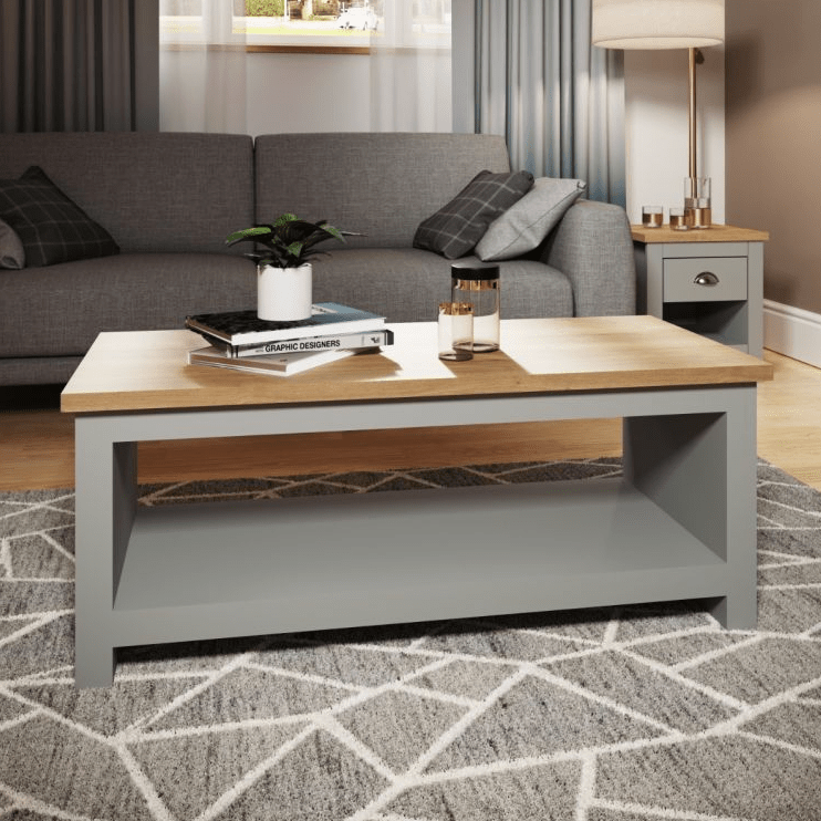 Lisbon Coffee Table in Grey and Oak - Price Crash Furniture