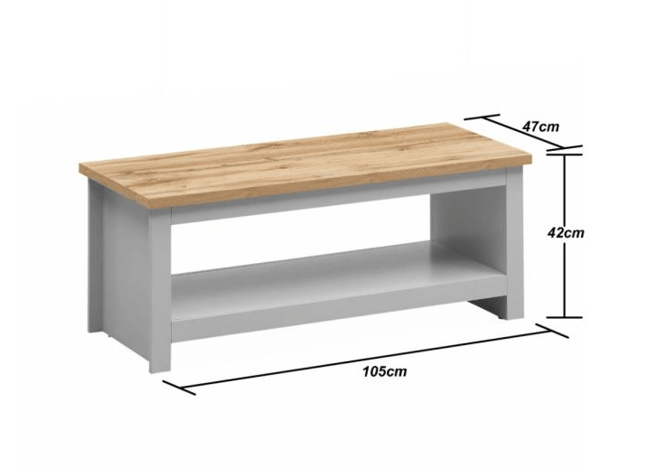 Lisbon Coffee Table in Grey and Oak - Price Crash Furniture