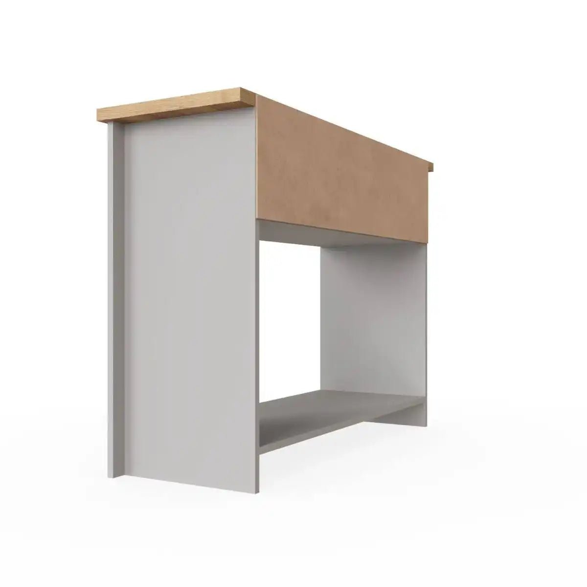 Lisbon console table with 2 drawers in grey & oak by TAD - Price Crash Furniture