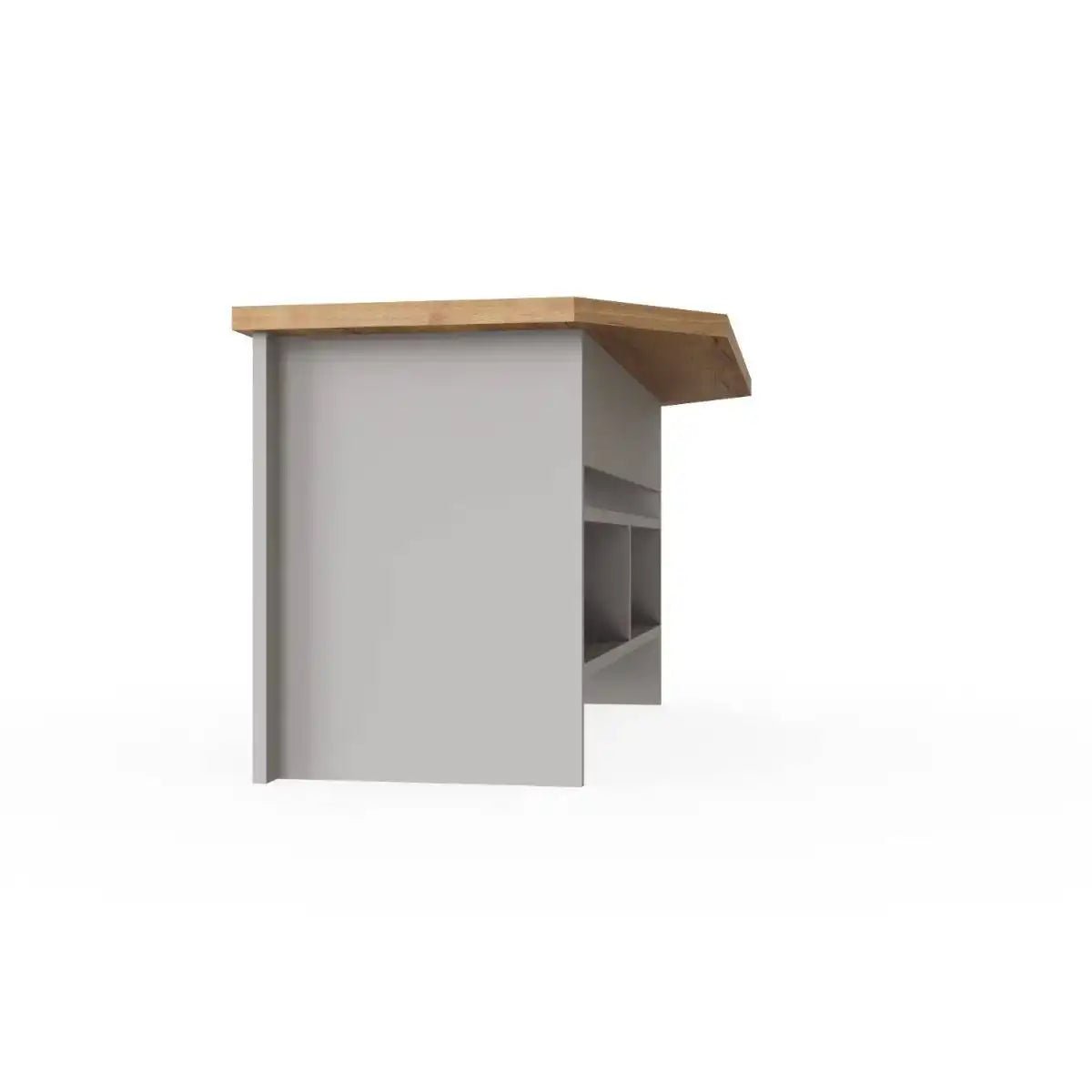 Lisbon corner TV unit stand - 2 drawers in grey & oak by TAD - Price Crash Furniture