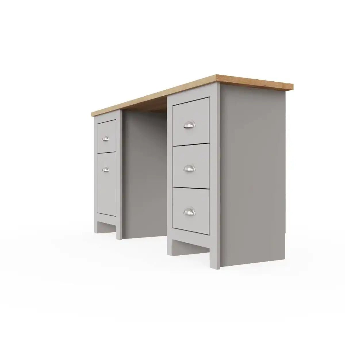 Lisbon laptop desk table in grey & oak by TAD - Price Crash Furniture