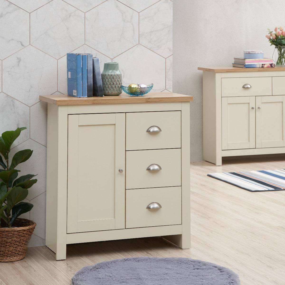 Lisbon sideboard with 1 door 3 drawers by TAD - Price Crash Furniture