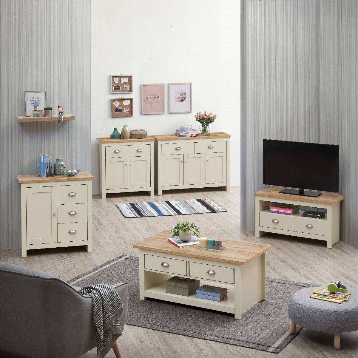 Lisbon sideboard with 1 door 3 drawers by TAD - Price Crash Furniture