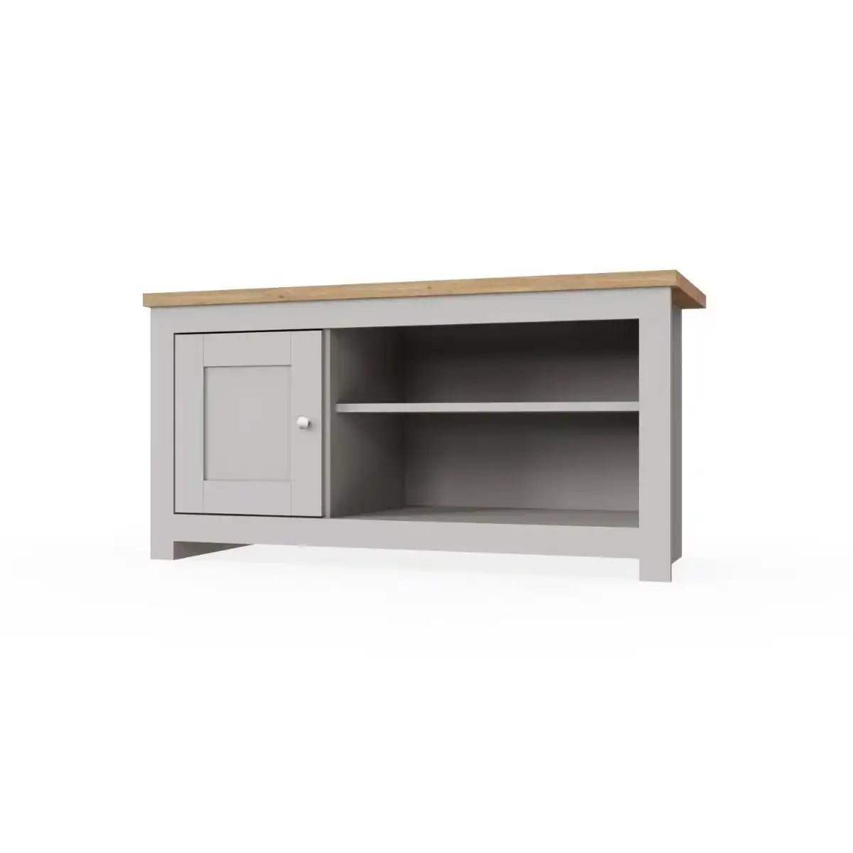Lisbon TV Cabinet with 1 door by TAD in Grey & Oak - Price Crash Furniture