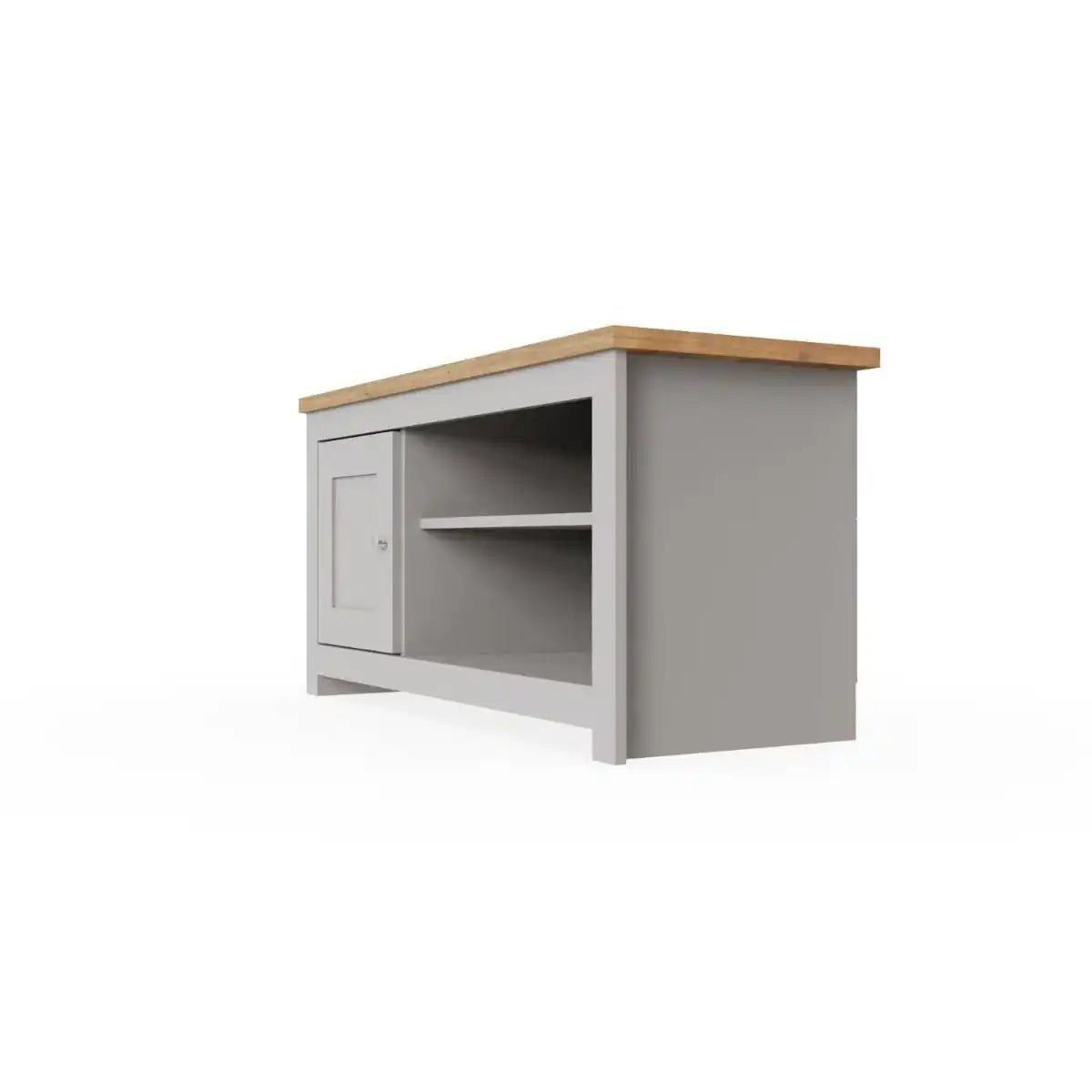 Lisbon TV Cabinet with 1 door by TAD in Grey & Oak - Price Crash Furniture