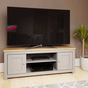 Lisbon TV unit with 2 doors by TAD in Grey - Price Crash Furniture