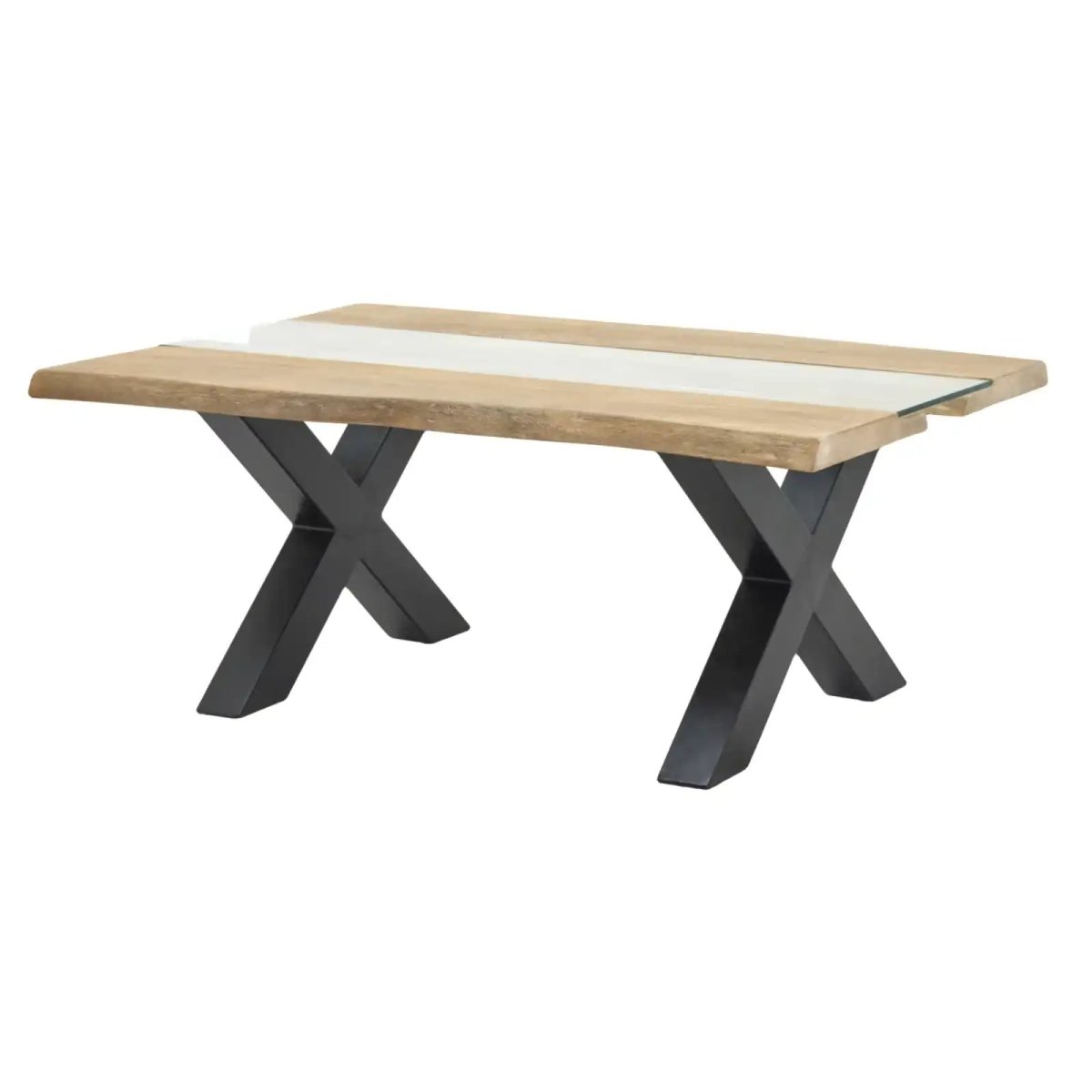 Live Edge Collection Light Acacia River Coffee Table - Price Crash Furniture