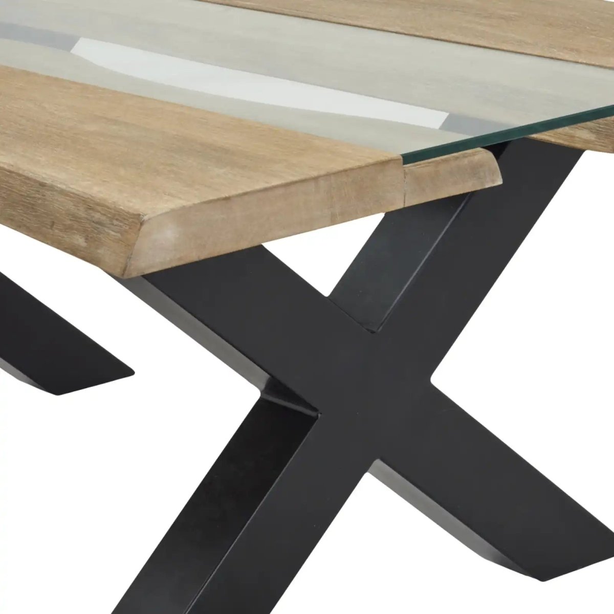Live Edge Collection Light Acacia River Coffee Table - Price Crash Furniture