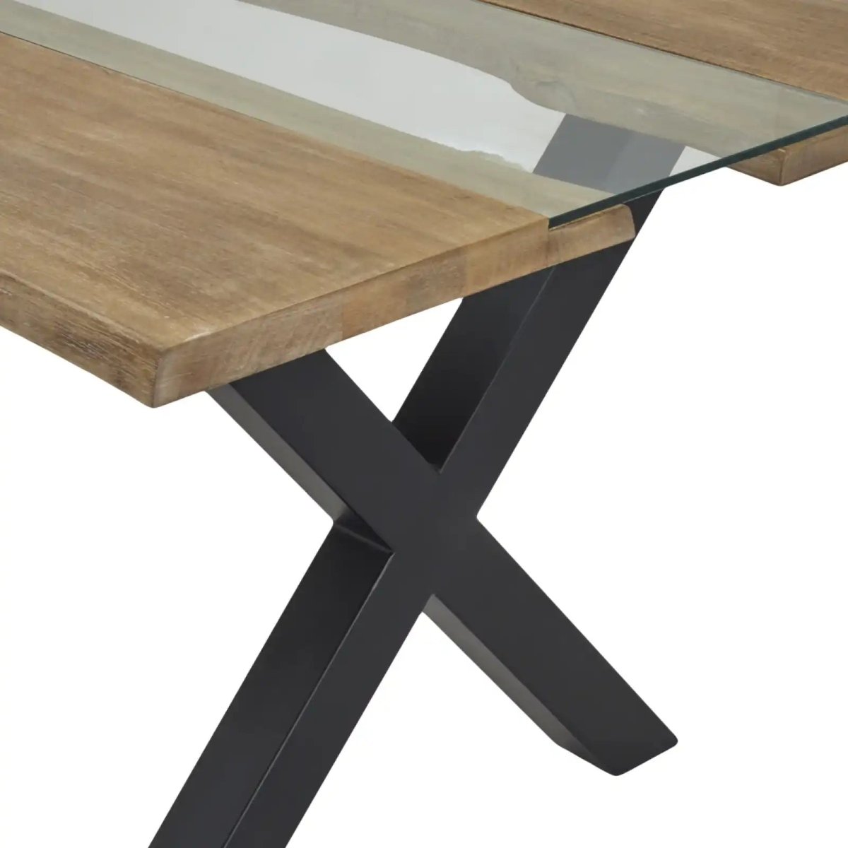 Live Edge Collection Light Acacia River Dining Table - Price Crash Furniture