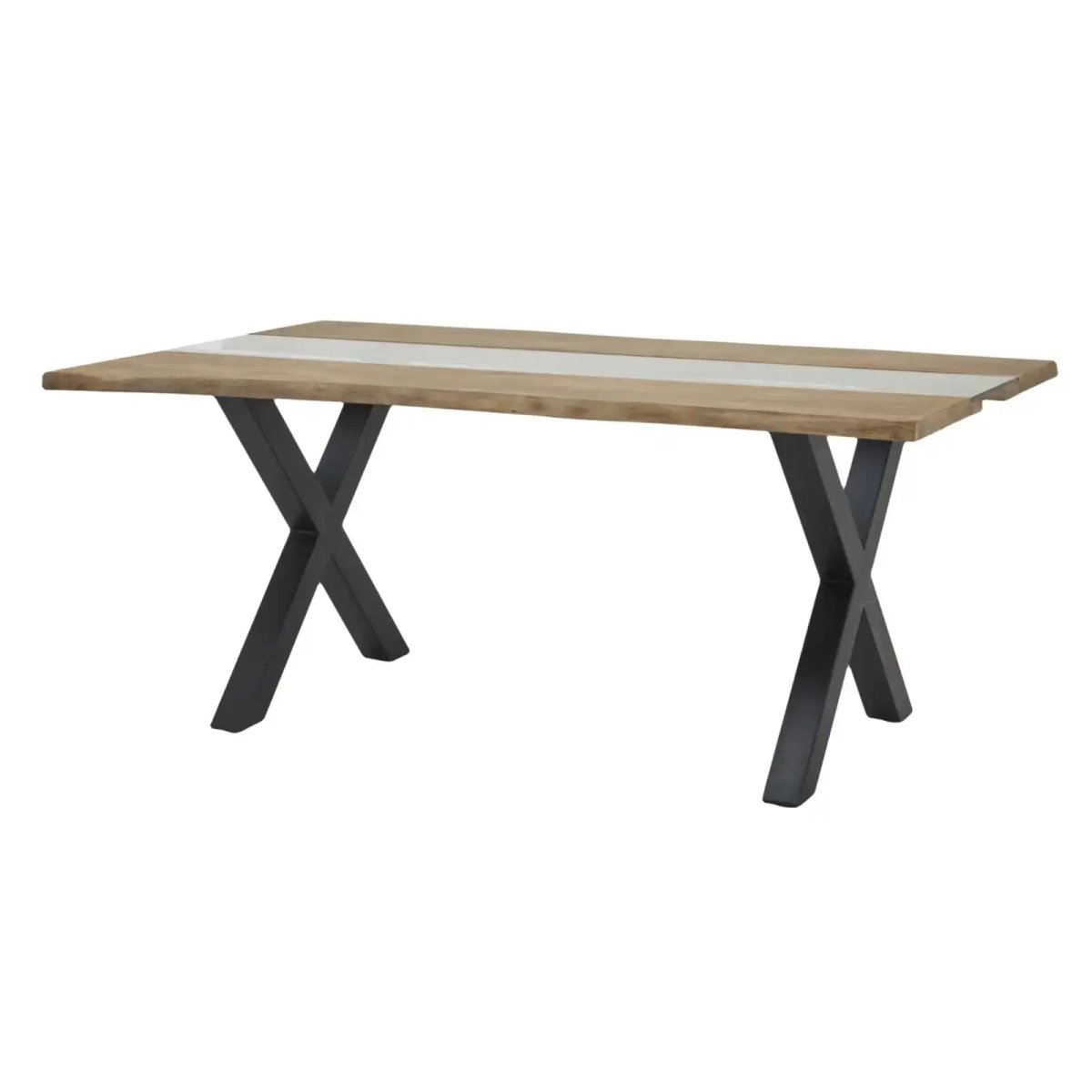 Live Edge Collection Light Acacia River Dining Table - Price Crash Furniture