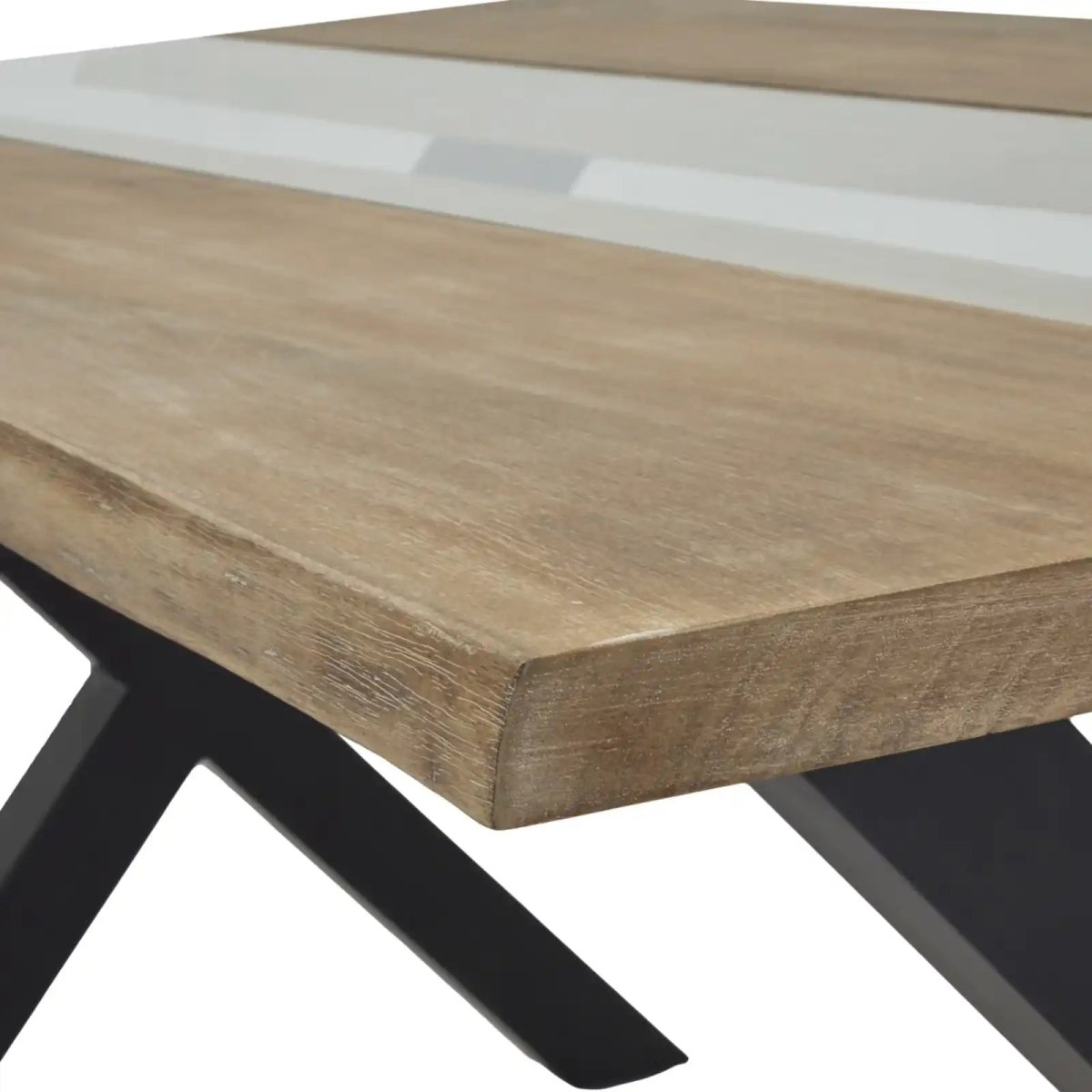 Live Edge Collection Light Acacia River Dining Table - Price Crash Furniture