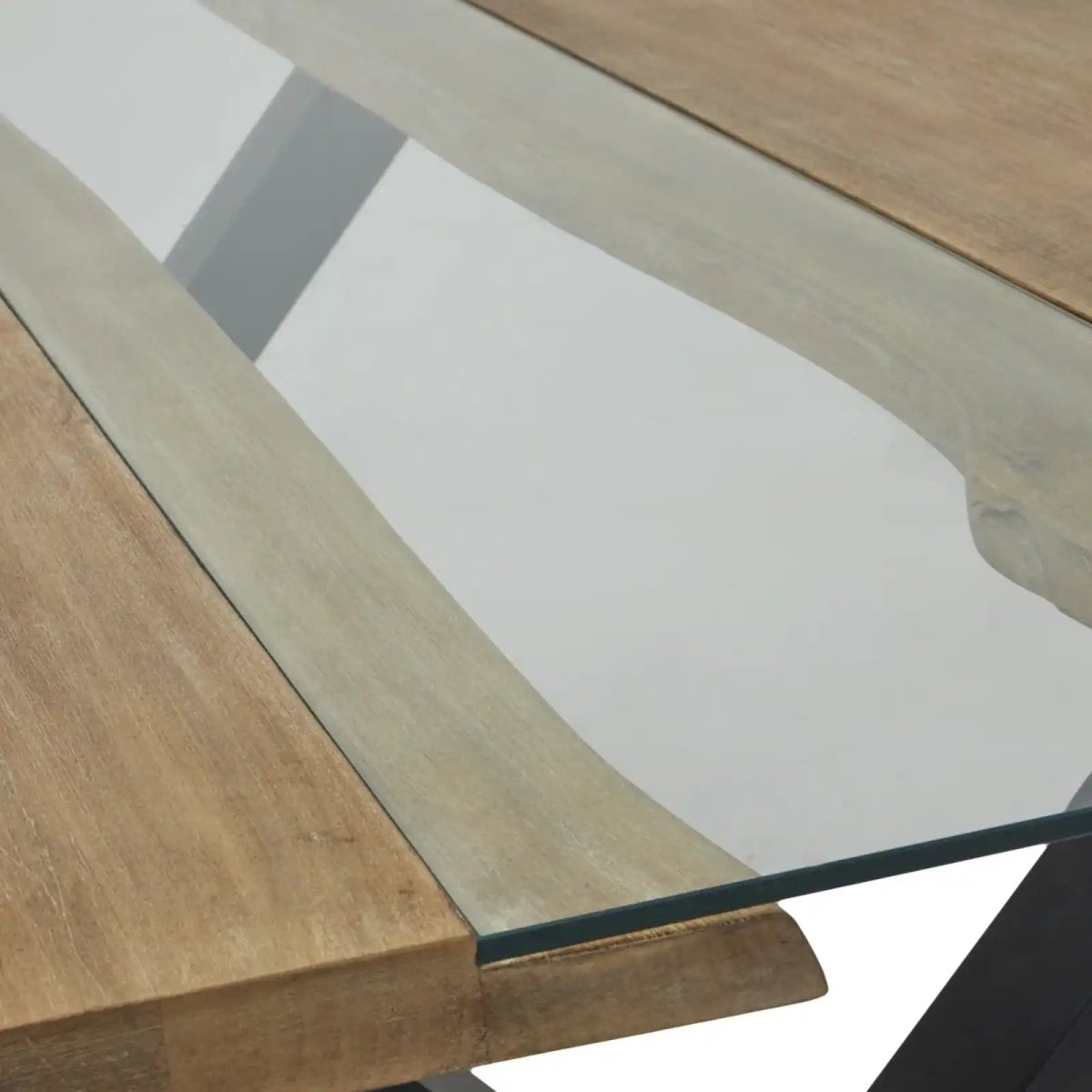 Live Edge Collection Light Acacia River Dining Table - Price Crash Furniture
