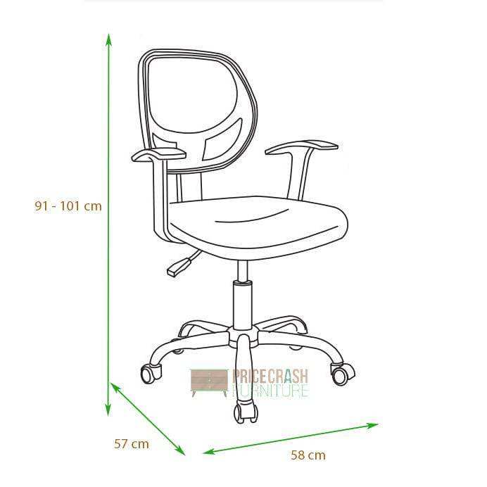 Loft home office chair in black mesh back, orange fabric seat, chrome base by Core - Price Crash Furniture
