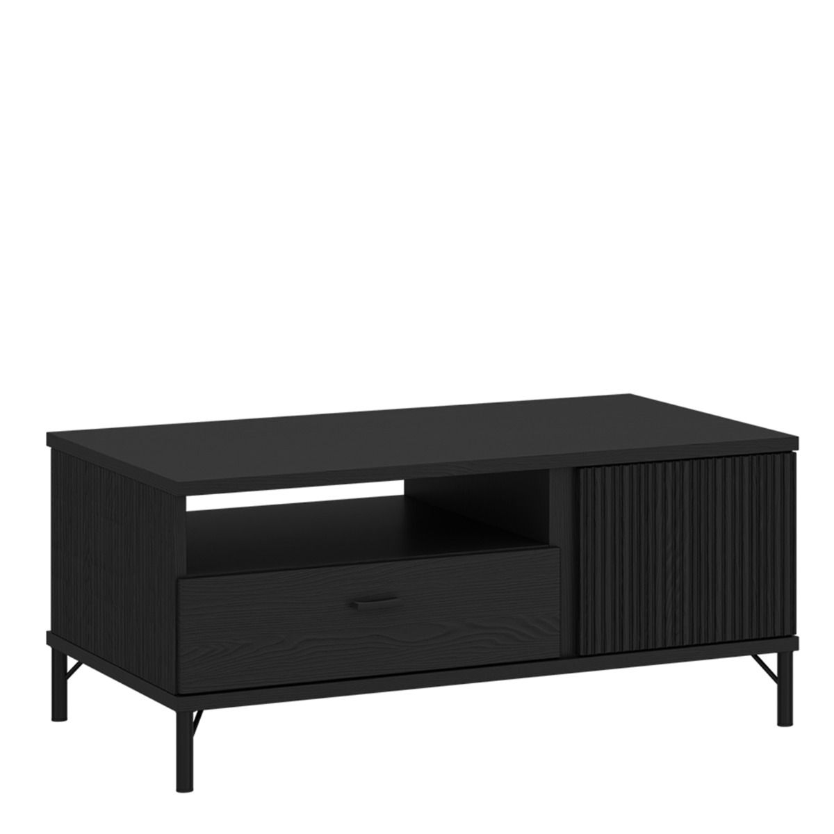 Lusaka Coffee Table 2 Door 1 Drawer In Black Graphite - Price Crash Furniture