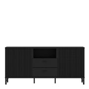 Lusaka TV Cabinet 2 Door 2 Drawer In Black Graphite - Price Crash Furniture