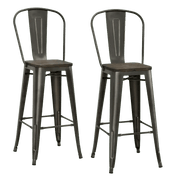 Luxor Pair of 30in Metal Bar Stools in Copper by Dorel - Price Crash Furniture