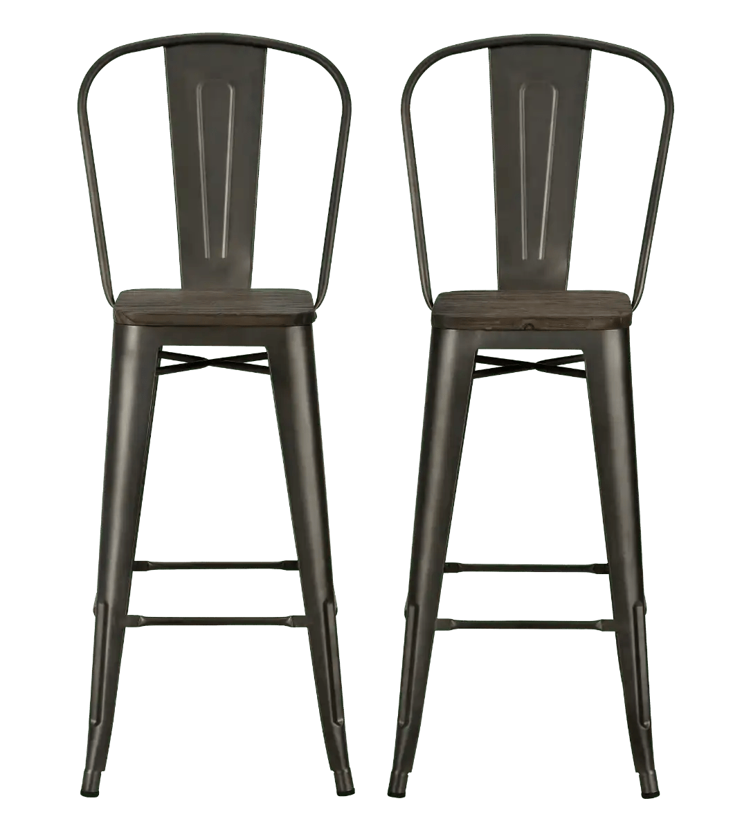 Luxor Pair of 30in Metal Bar Stools in Copper by Dorel - Price Crash Furniture