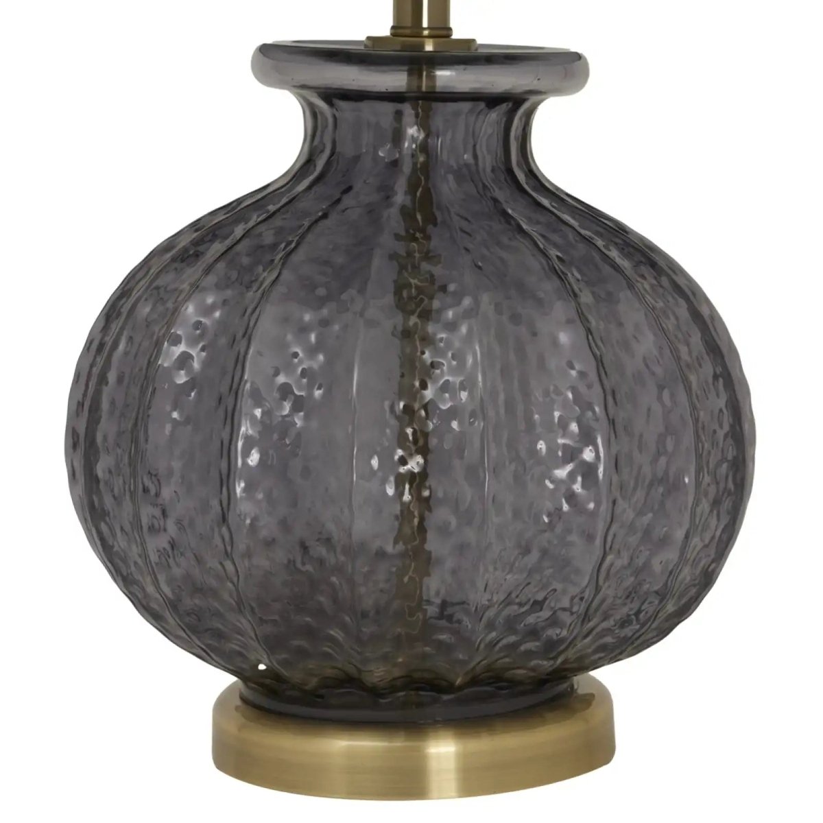 Luxton Glass Fluted Lamp With Black Velvet Shade - Price Crash Furniture