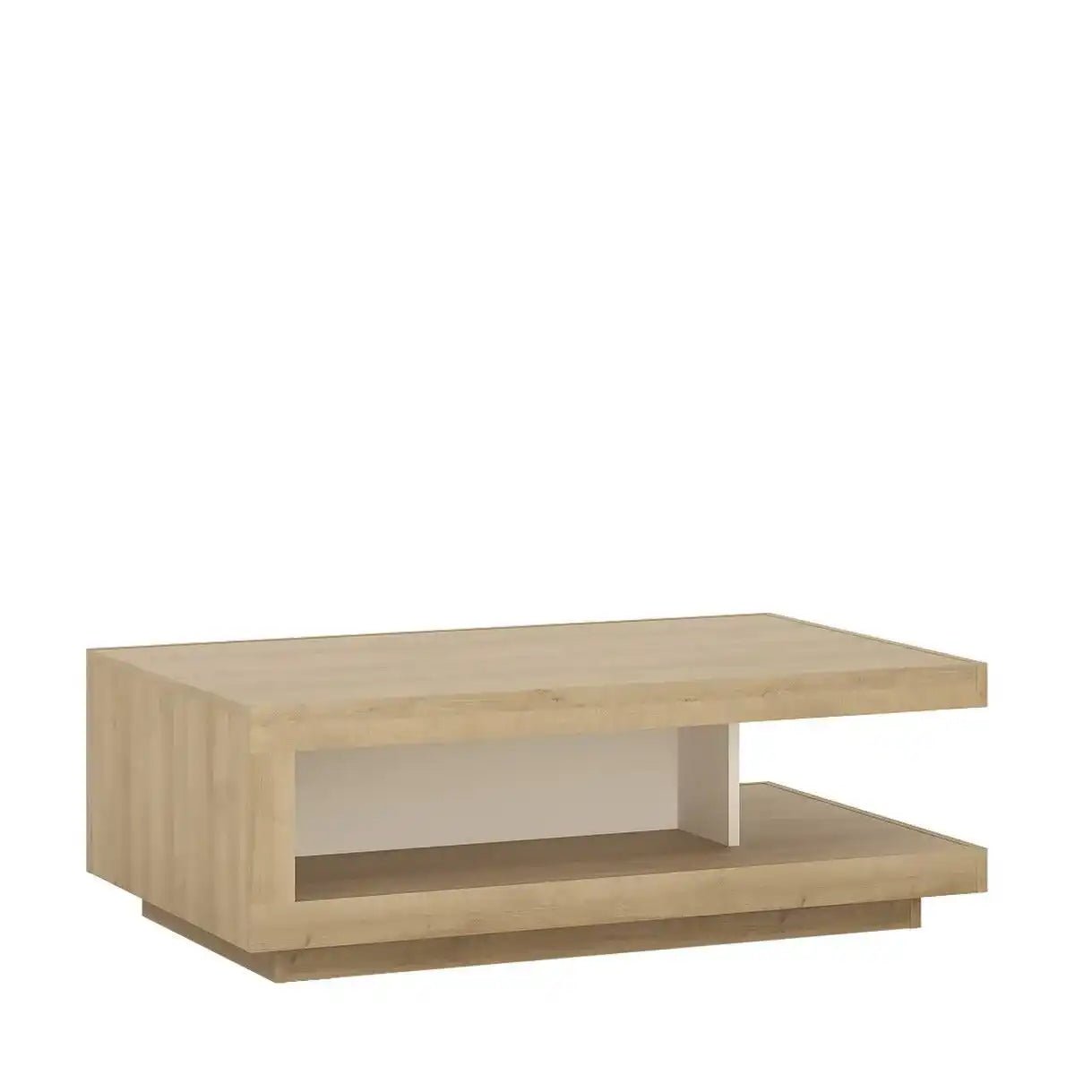 Lyon Coffee Table - Riviera Oak/White High Gloss - Price Crash Furniture