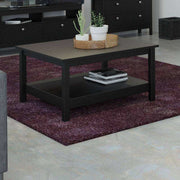 Madrid Coffee Table with Shelf in Matt Black - Price Crash Furniture