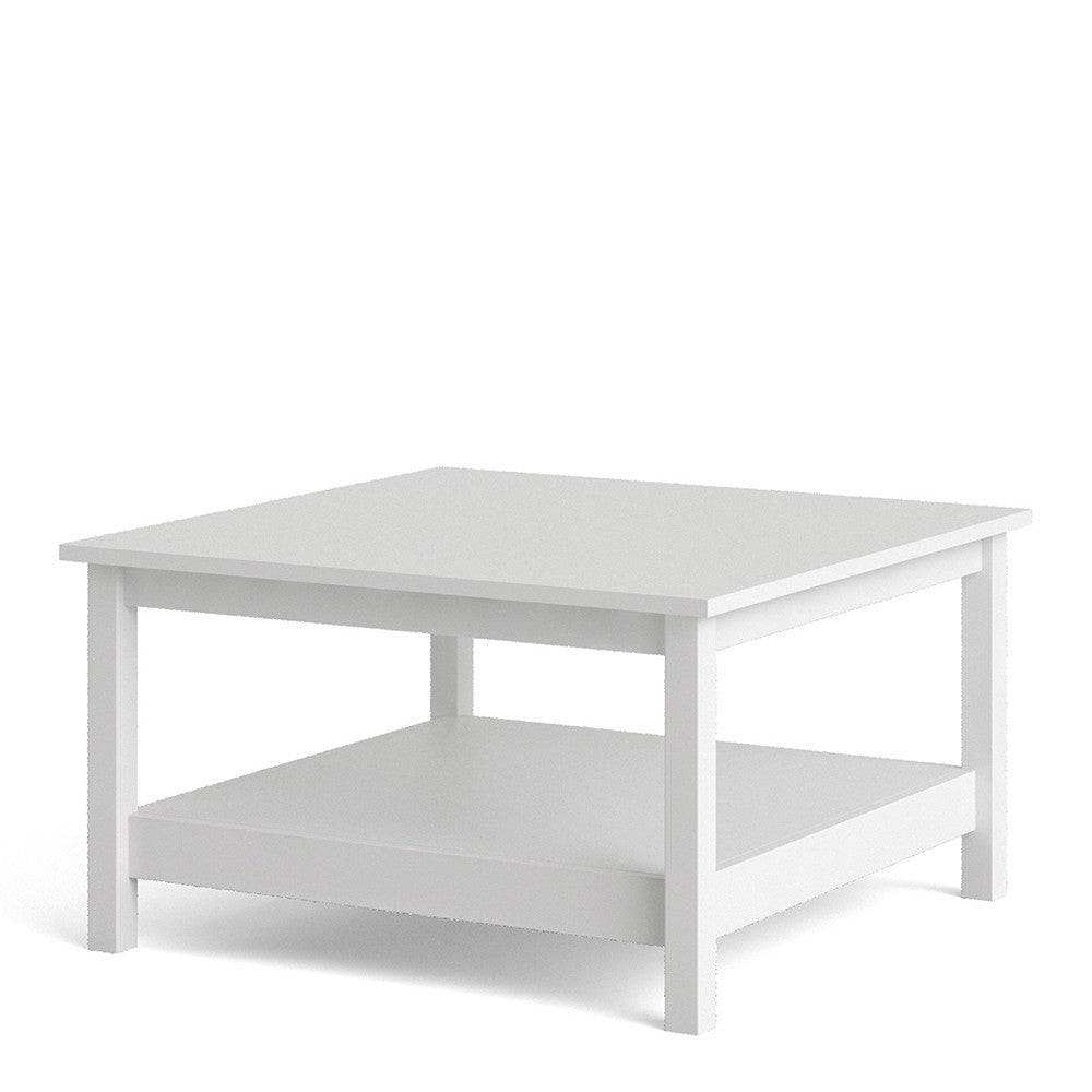 Madrid Coffee Table with Shelf in White - Price Crash Furniture