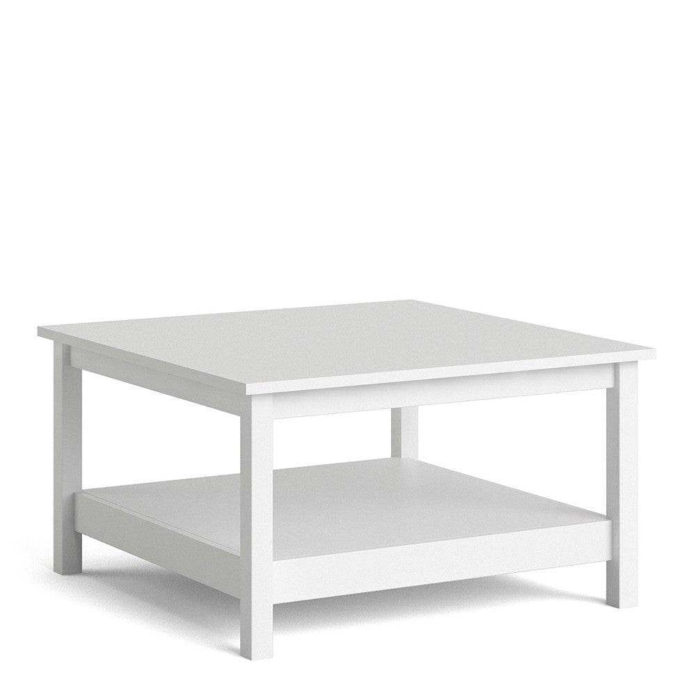 Madrid Coffee Table with Shelf in White - Price Crash Furniture