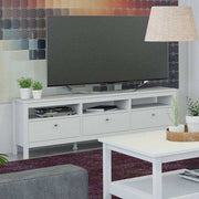 Madrid Large 3 Drawer Shaker Style TV Cabinet in White - Price Crash Furniture