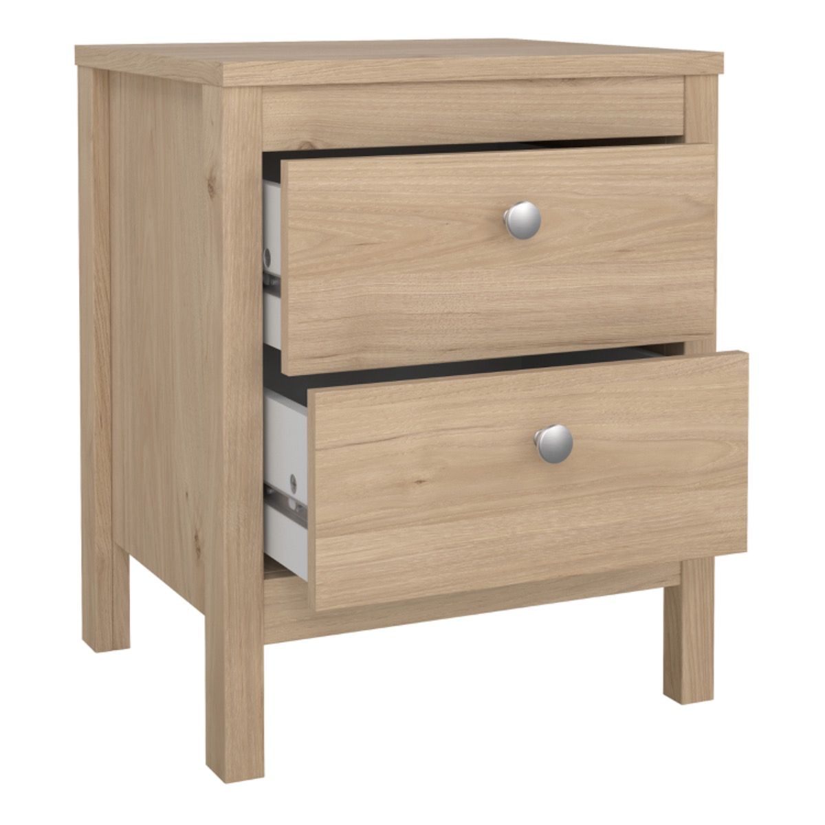 Madrid Package - Bedside Table 2 Drawers + Chest 5 Drawers + 3 Door Wardrobe In Jackson Hickory Oak - Price Crash Furniture