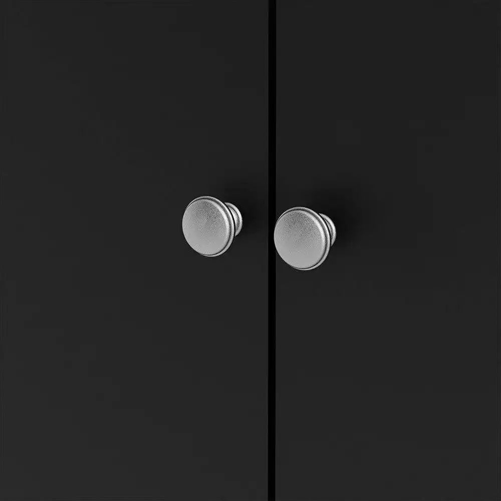Madrid Tall Wide Wardrobe with 3 Doors in Matt Black - Price Crash Furniture