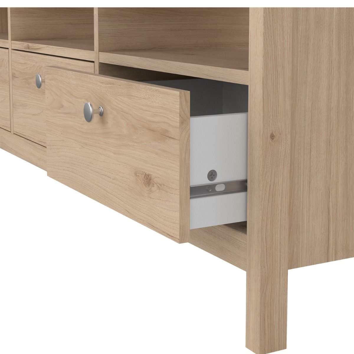Madrid TV Cabinet with 3 Drawers In Jackson Hickory Oak - Price Crash Furniture
