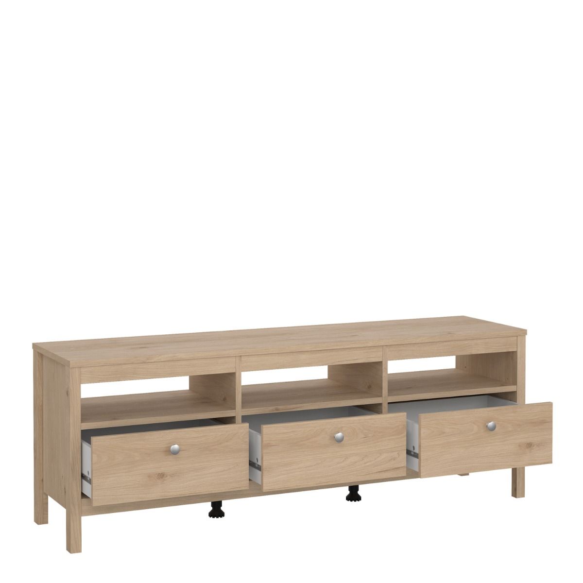 Madrid TV Cabinet with 3 Drawers In Jackson Hickory Oak - Price Crash Furniture